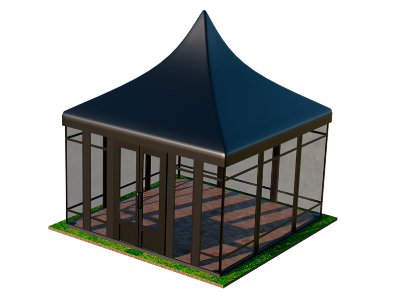 Пагода Чёрная 5x5 остеклённая