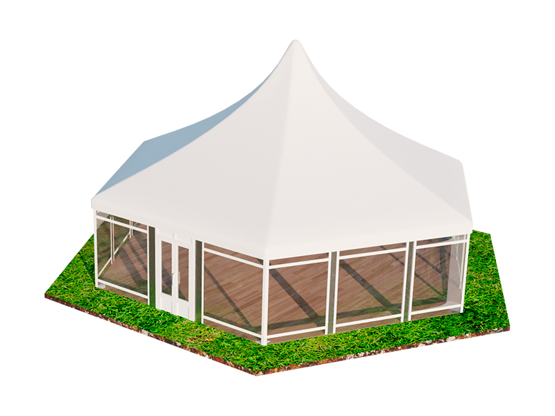 Пагода шестигранная остеклённая 10x8