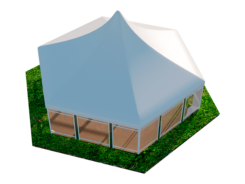 Пагода шестигранная остеклённая 10x8