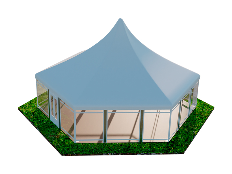 Пагода шестигранная остеклённая 10x8