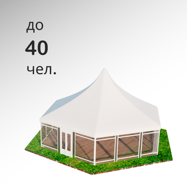 Пагода шестигранная остеклённая 10x8