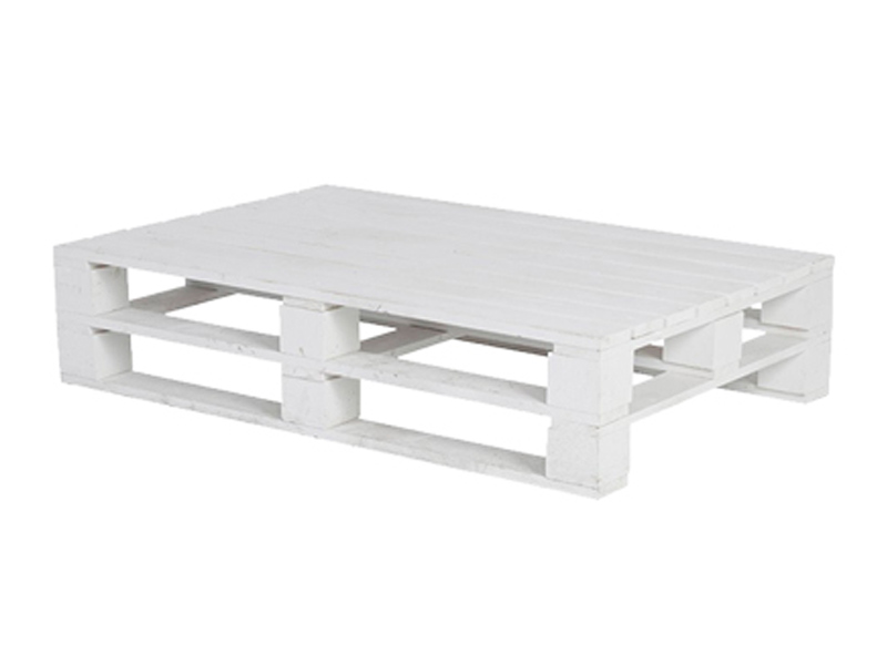 Паллетный стол белый с белой столешницей