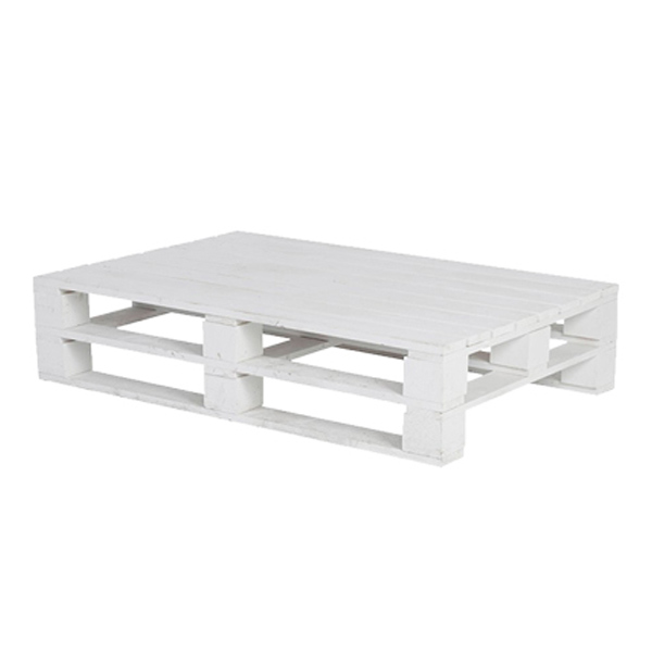 Паллетный стол белый с белой столешницей