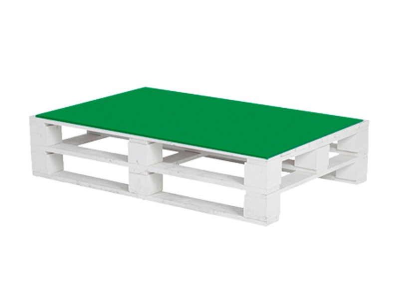 Паллетный стол белый с зеленой столешницей