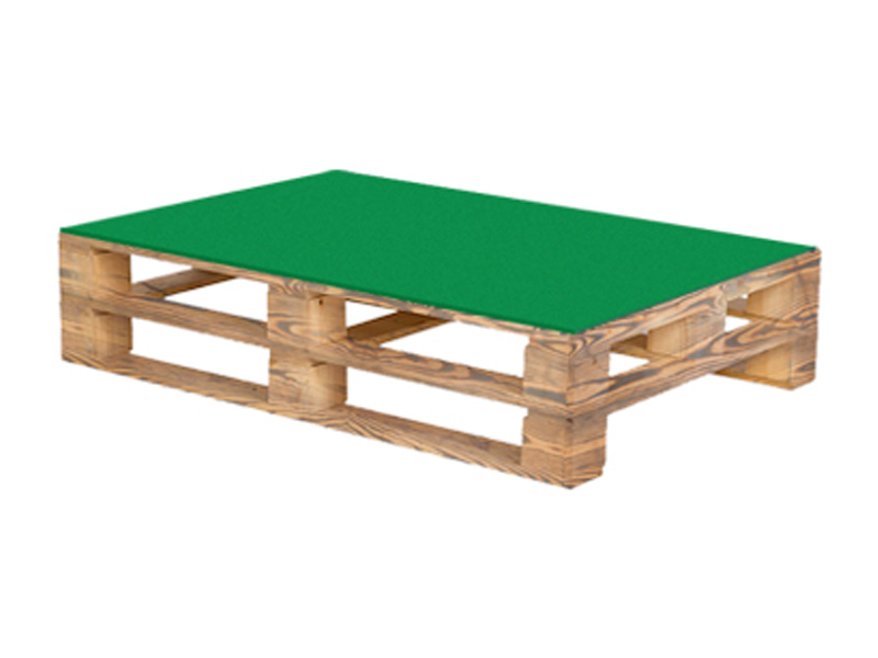 Паллетный стол обожжённый c зеленой столешницей