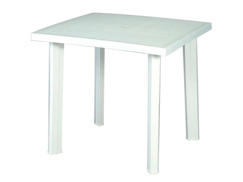 Пластиковый квадратный стол 90x90 см белый