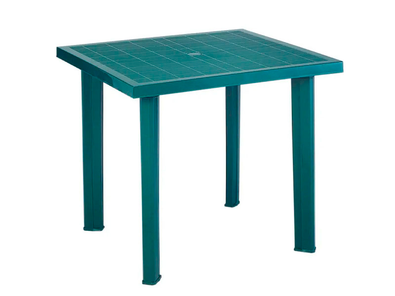 Пластиковый квадратный стол 90x90 см зелёный