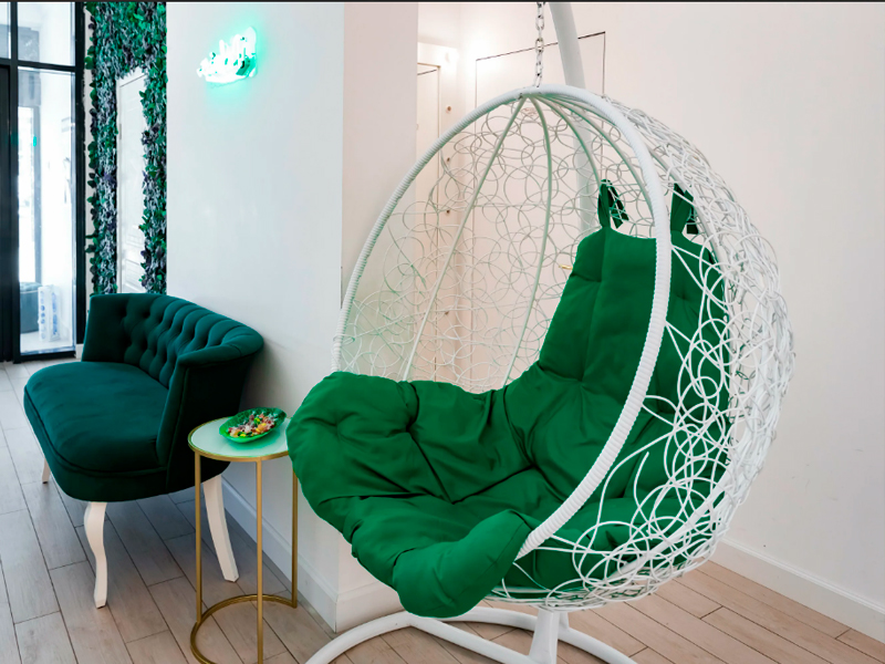 Подвесное кресло зелёное