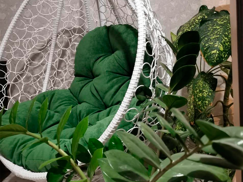 Подвесное кресло зелёное