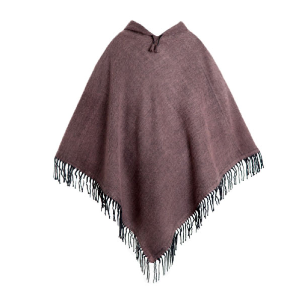 Пончо коричнево-красное