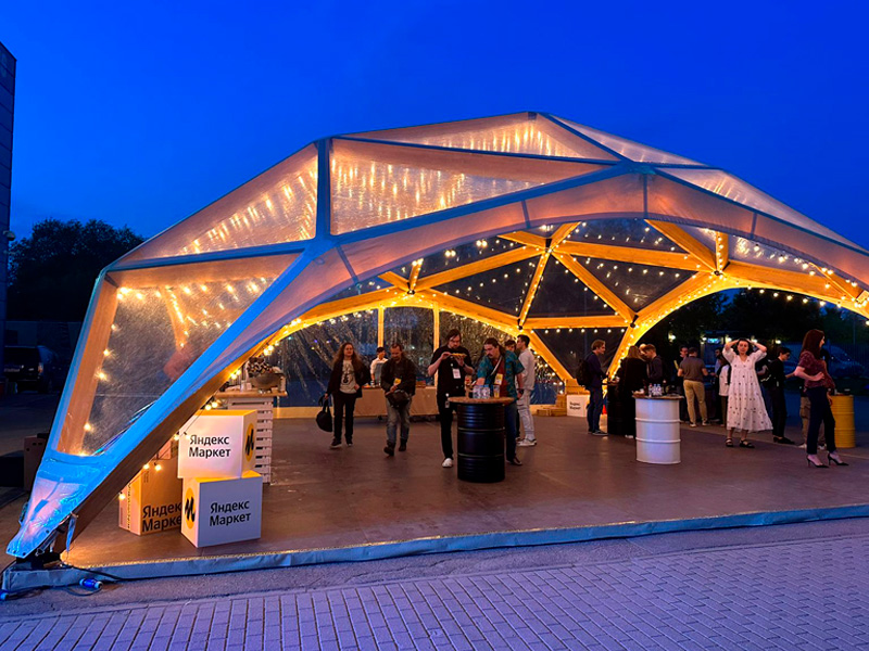 Прозрачный деревянный шатер 8x8