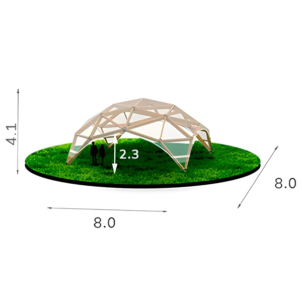 Прозрачный деревянный шатер 8x8