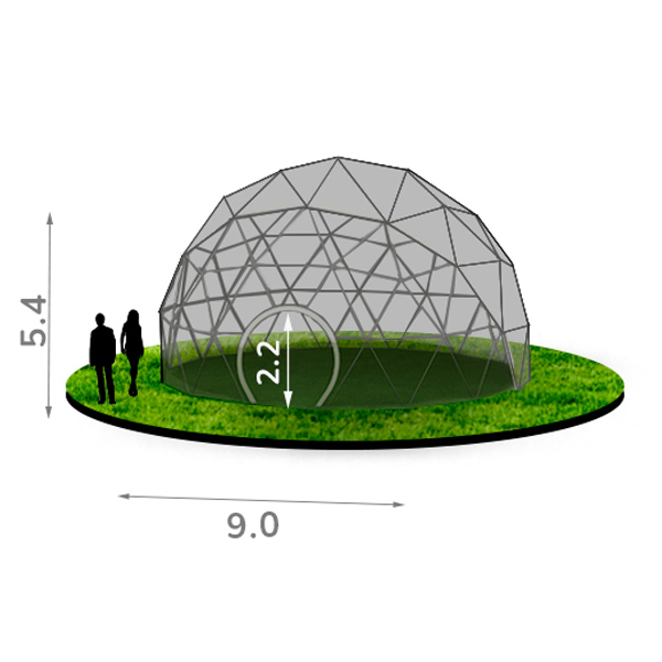 Прозрачный шатер сфера 9x9