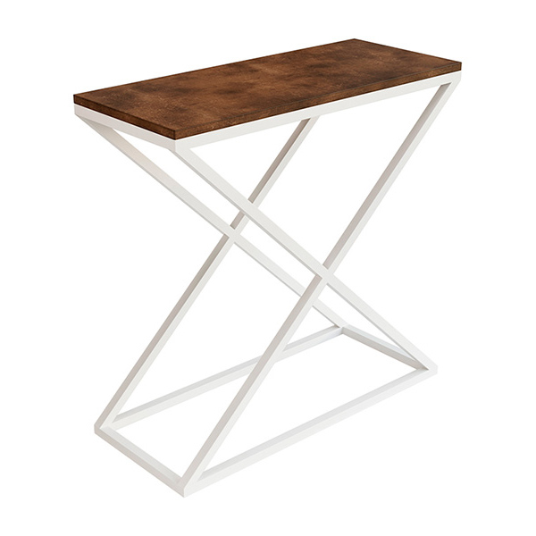 Прямоугольный стол X-loft деревянный с белыми ножками