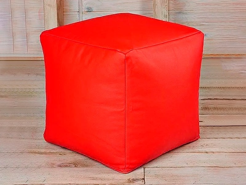 Пуф Геометрия красный