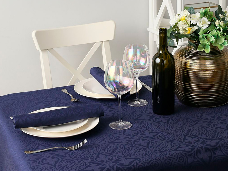 Салфетка синяя «Жаккард»