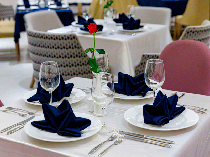 Салфетка синяя «Жаккард»