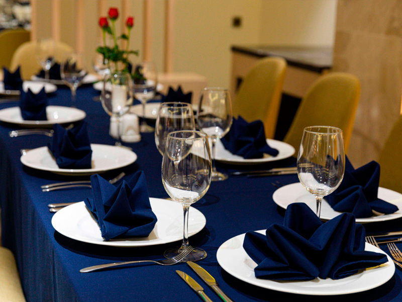 Салфетка синяя «Жаккард»