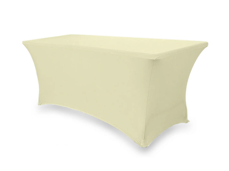Стрейч скатерть для прямоугольного стола шампань