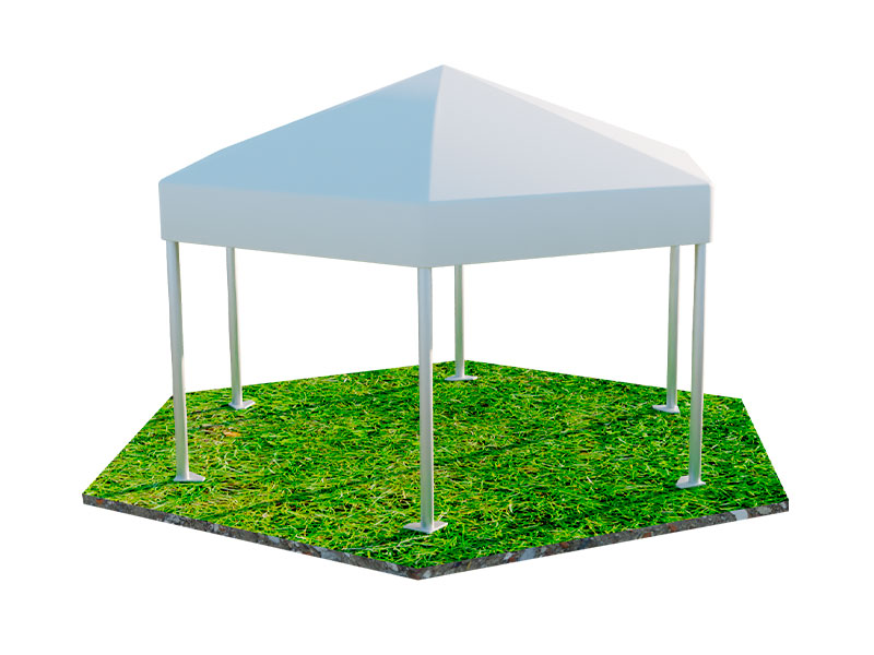 Тент быстровозводимый шестигранный 23,2 м²