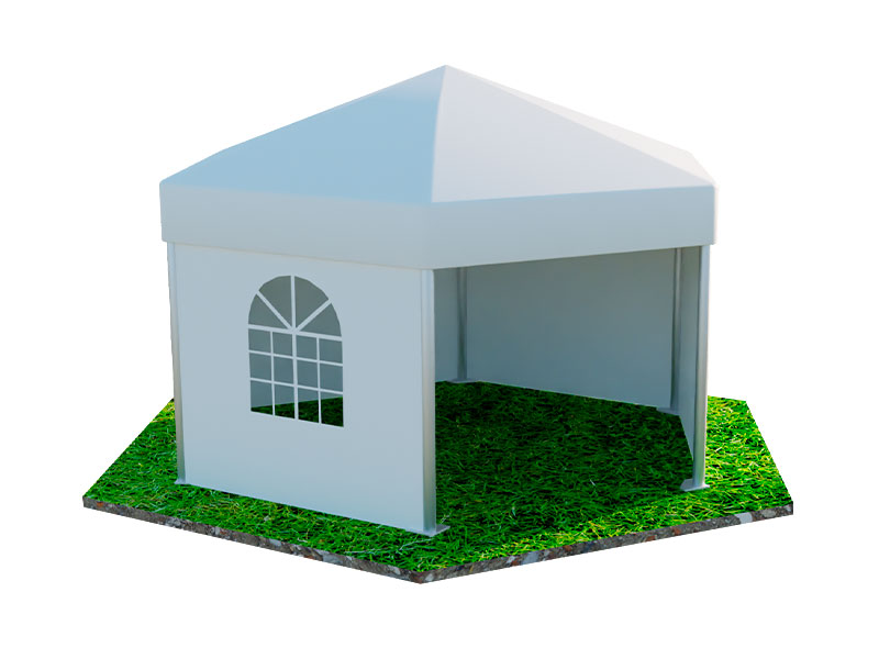 Тент быстровозводимый шестигранный 23,2 м²