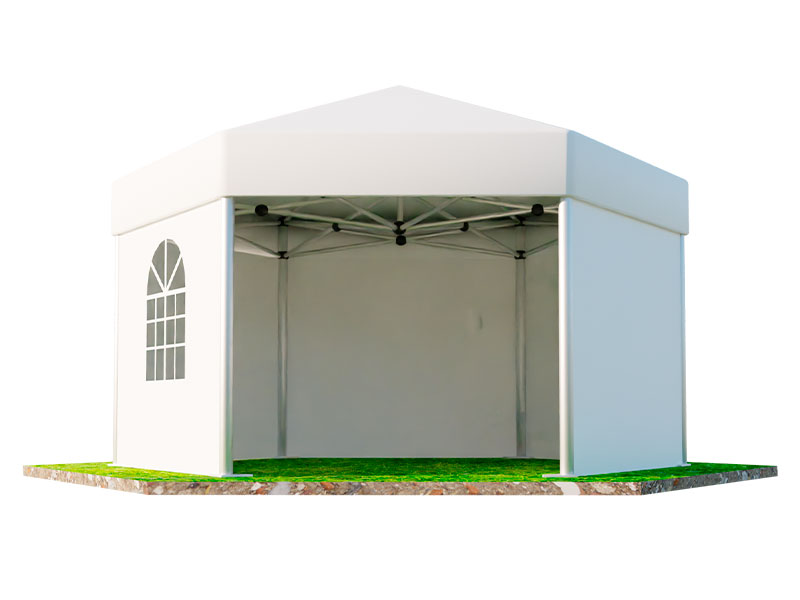 Тент быстровозводимый шестигранный 23,2 м²