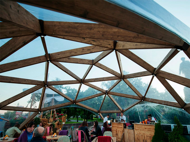 Прозрачный деревянный шатер 8x8