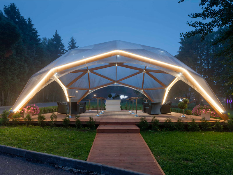 Прозрачный деревянный шатер 8x8