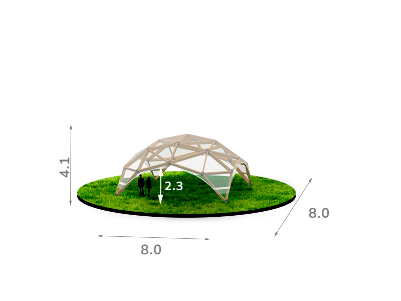 Прозрачный деревянный шатер 8x8