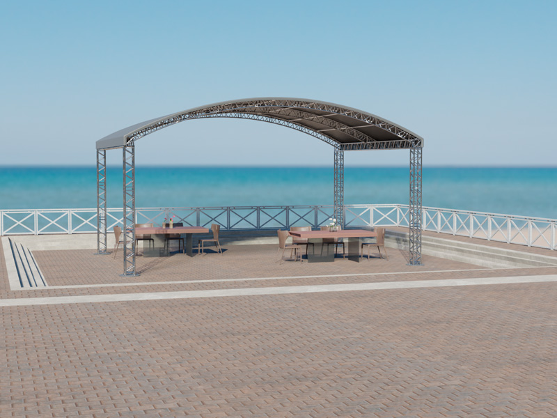 Шатёр «Арочный» из ферм 10x8 (Металлик)