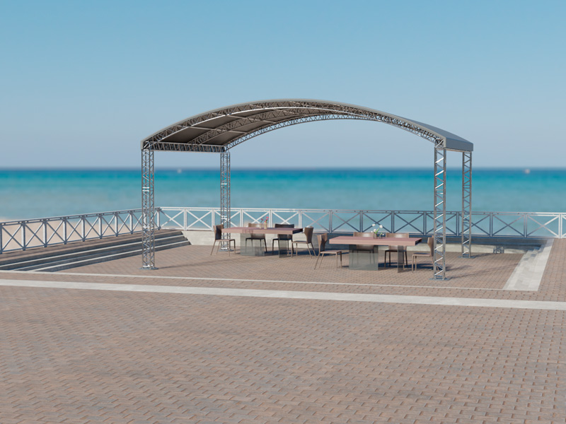 Шатёр «Арочный» из ферм 10x8 (Металлик)