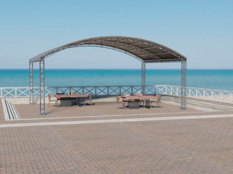 Шатёр «Арочный» из ферм 12x10 (Металлик)