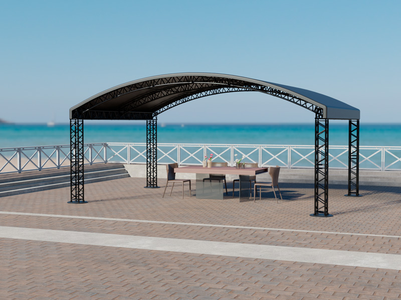 Шатёр «Арочный» из ферм 8x6 (Чёрный)