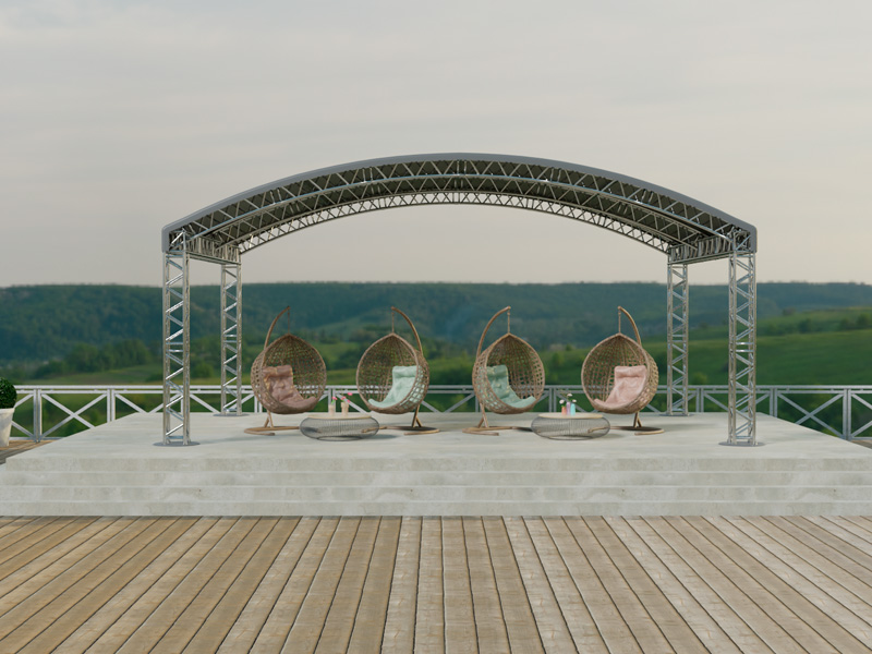 Шатёр «Арочный» из ферм 8x6 (Металлик)