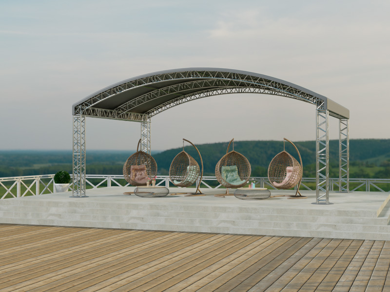 Шатёр «Арочный» из ферм 8x6 (Металлик)