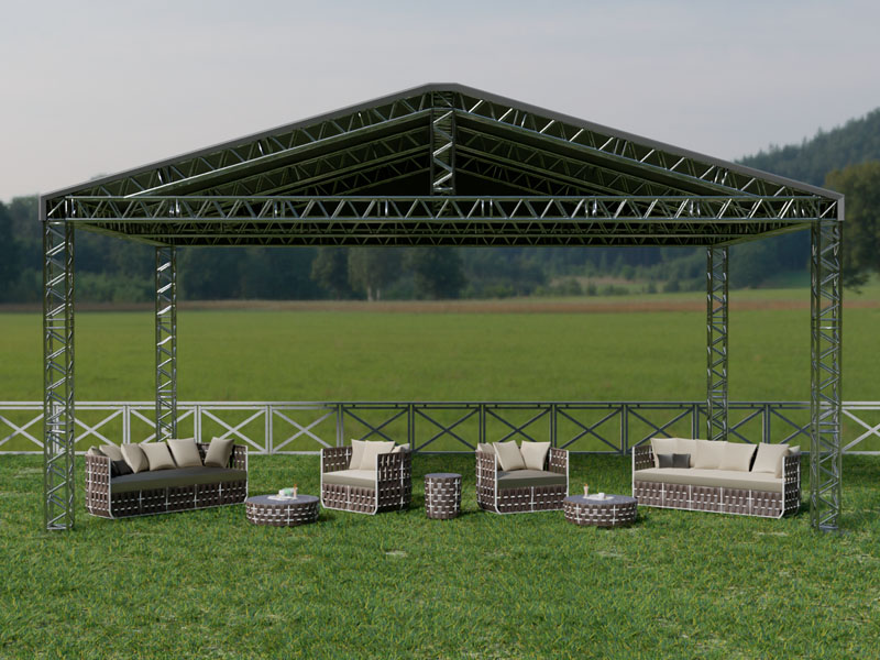 Шатёр «Двускатный» из ферм 10x8 (Металлик)