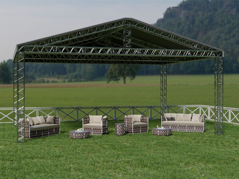 Шатёр «Двускатный» из ферм 10x8 (Металлик)