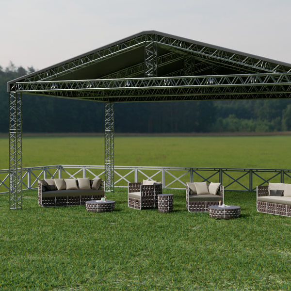 Шатёр «Двускатный» из ферм 10x8 (Металлик)