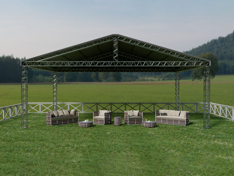 Шатёр «Двускатный» из ферм 12x10 (Металлик)