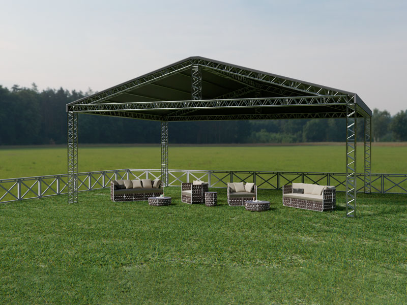 Шатёр «Двускатный» из ферм 12x10 (Металлик)