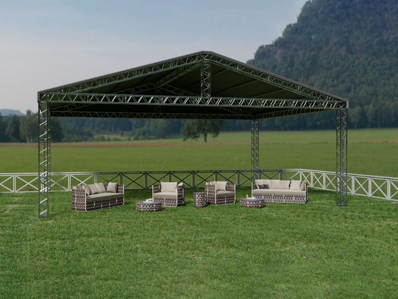 Шатёр «Двускатный» из ферм 12x10 (Металлик)