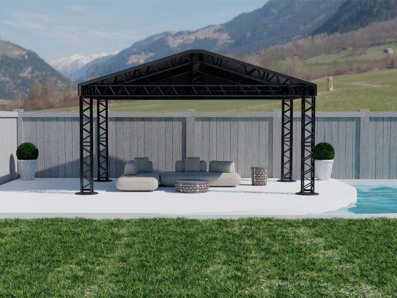 Шатёр «Двускатный» из ферм 6x4 (Чёрный)