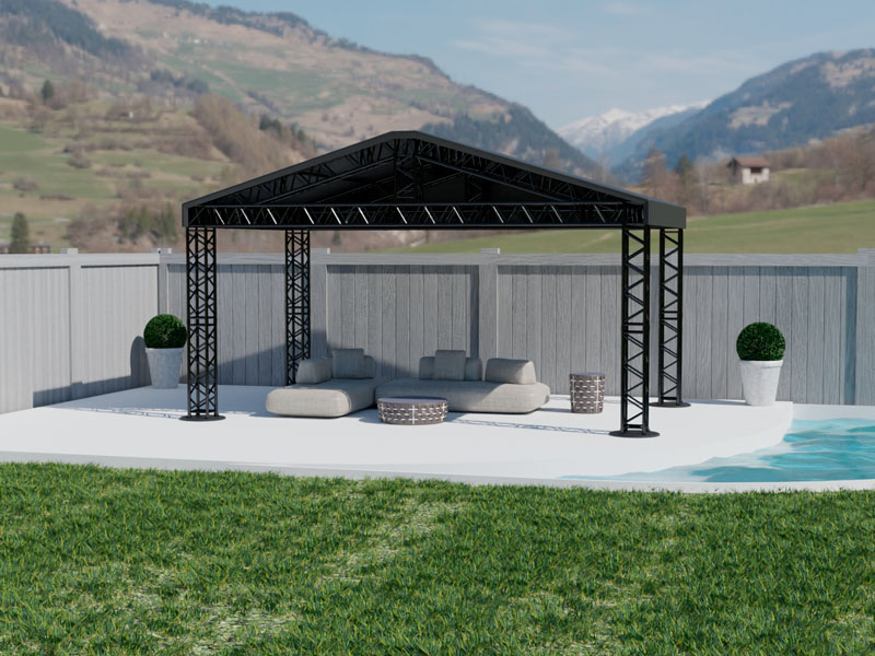 Шатёр «Двускатный» из ферм 6x4 (Чёрный)