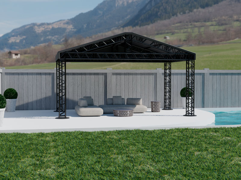 Шатёр «Двускатный» из ферм 6x4 (Чёрный)