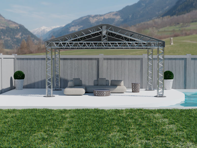 Шатёр «Двускатный» из ферм 6x4 (Металлик)