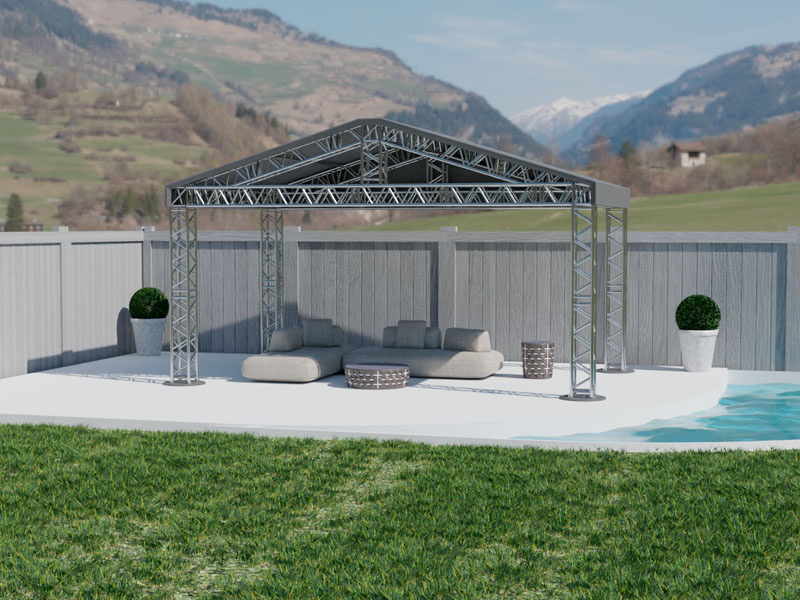 Шатёр «Двускатный» из ферм 6x4 (Металлик)