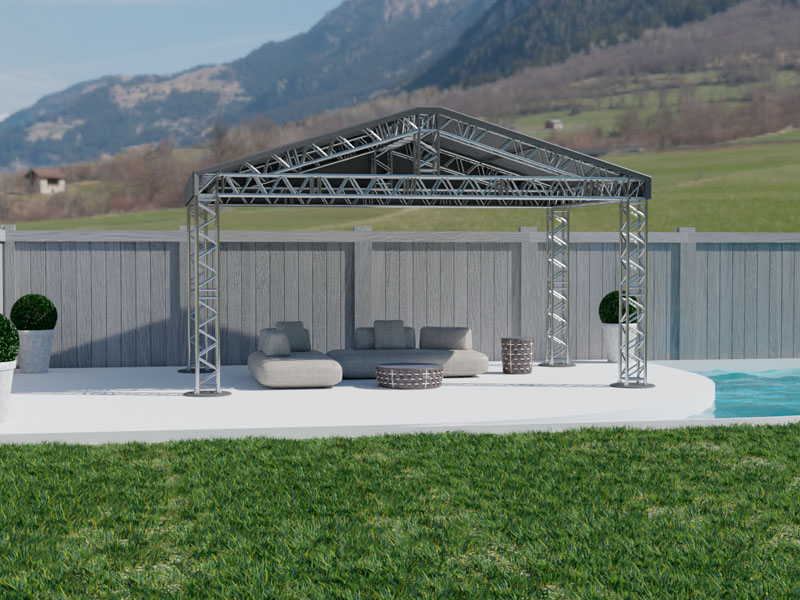 Шатёр «Двускатный» из ферм 6x4 (Металлик)