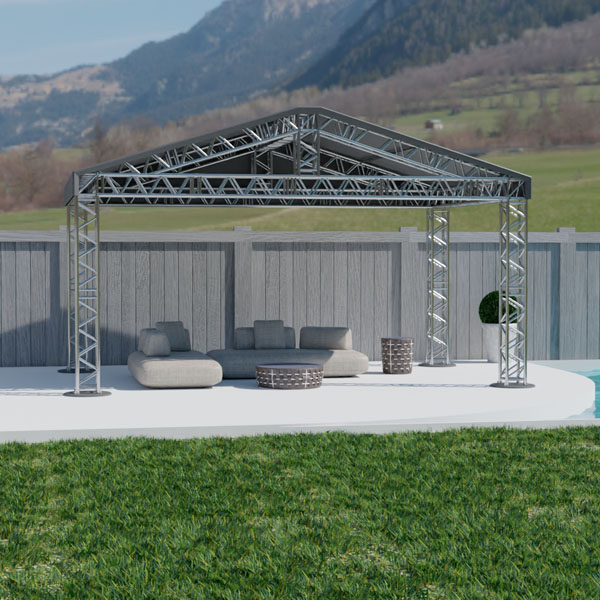 Шатёр «Двускатный» из ферм 6x4 (Металлик)