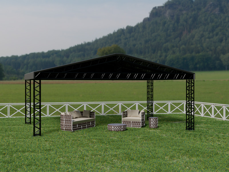 Шатёр «Двускатный» из ферм 8x6 (Чёрный)