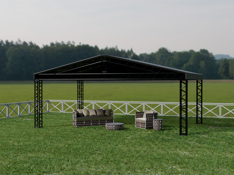 Шатёр «Двускатный» из ферм 8x6 (Чёрный)